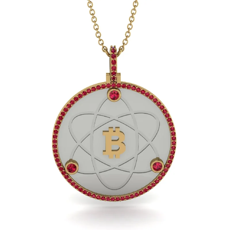 Romantic Gold Necklaces-Bitcoin Ruby Atom Necklace - Kingston No. 34