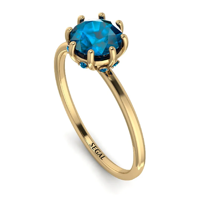 Men’s Engagement Rings-Classic Blue Topaz Ring With Hidden Stones - Elliana No. 501