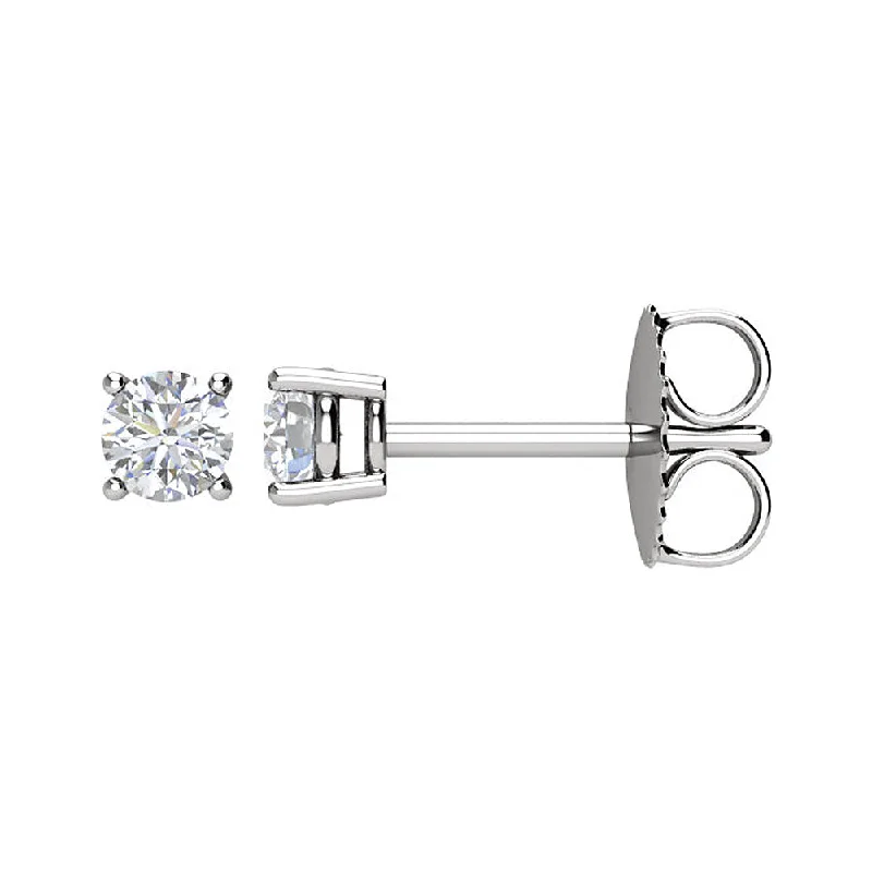 Bold Statement Earrings-Platinum 3.4mm Round 1/3 CTW (G-H,SI2-SI3) Diamond Basket Style Studs