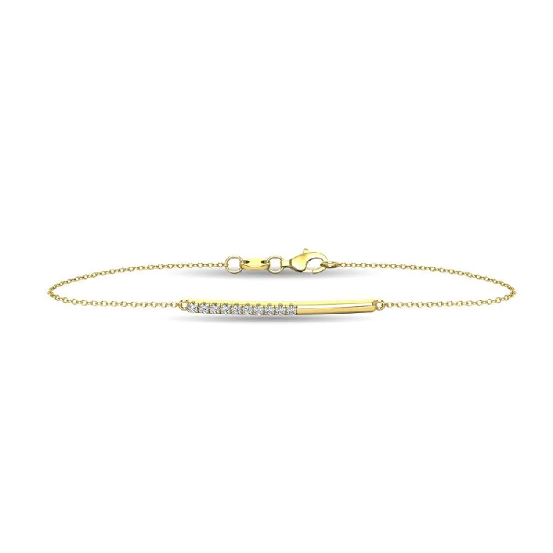 Stylish Silver Cuff Bracelets-Diamond 1/6 ct tw Diamline Bracelet in 10K Yellow Gold