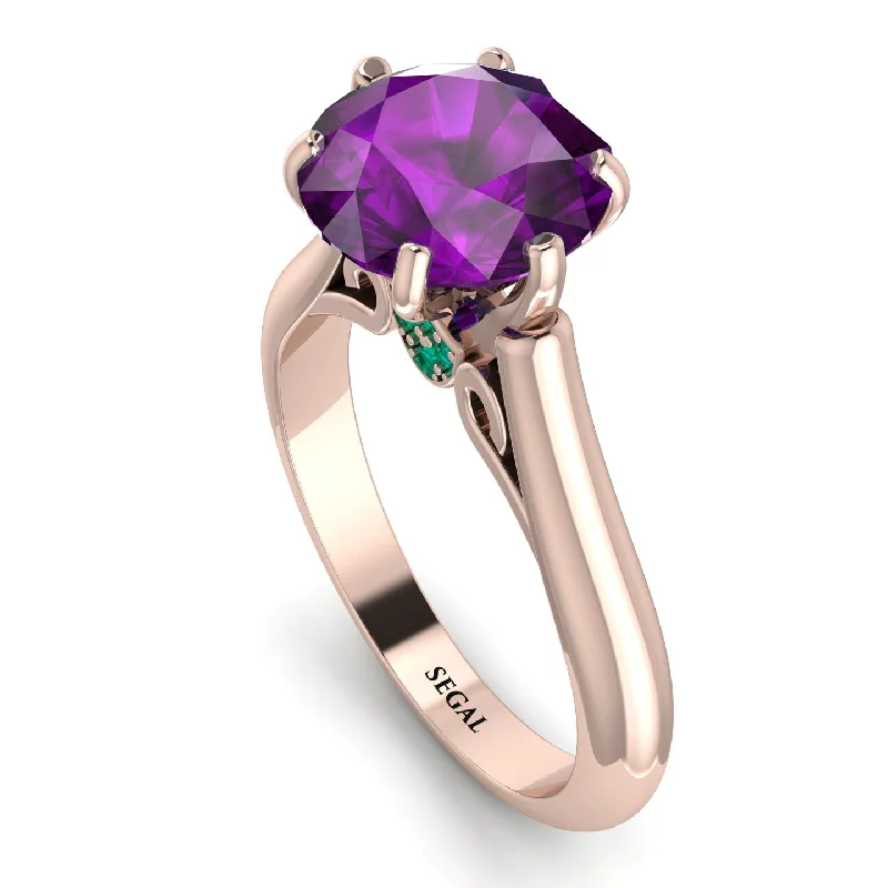 Custom Gemstone Rings-3ct Amethyst Engagement Ring - June No. 305