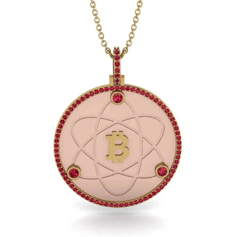 Heart-Shaped Diamond Necklaces-Bitcoin Ruby Atom Necklace - Kingston No. 31