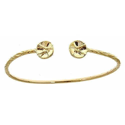 Vintage Wedding Bangle Sets-Better Jewelry 14K Yellow Gold West Indian Bangle w. Drum Ends