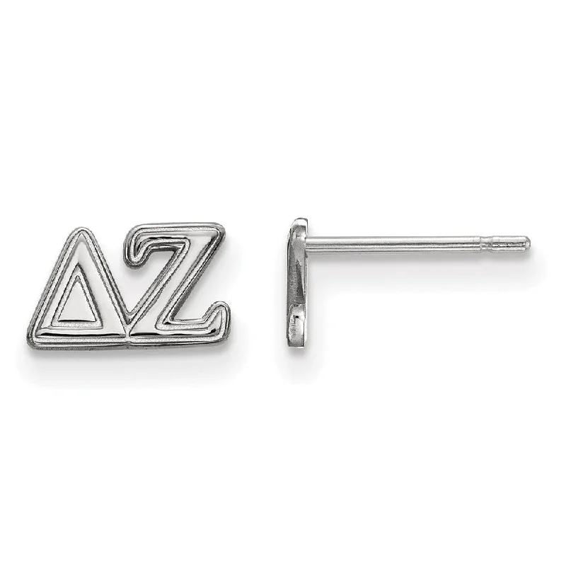 Modern Stud Earrings-Sterling Silver Delta Zeta XS Greek Post Earrings