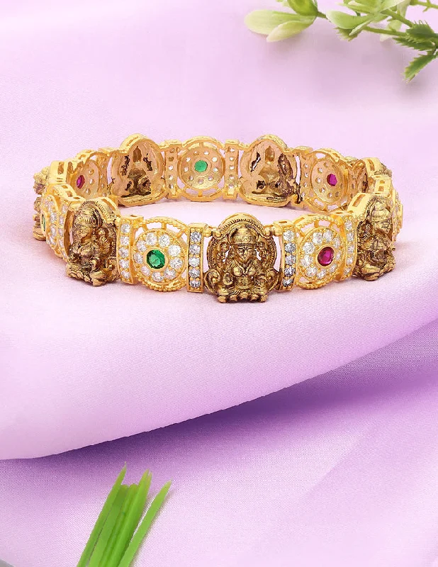 Personalized Wedding Bangles-Designer Antique Lakshmi Devi Kada Bangle