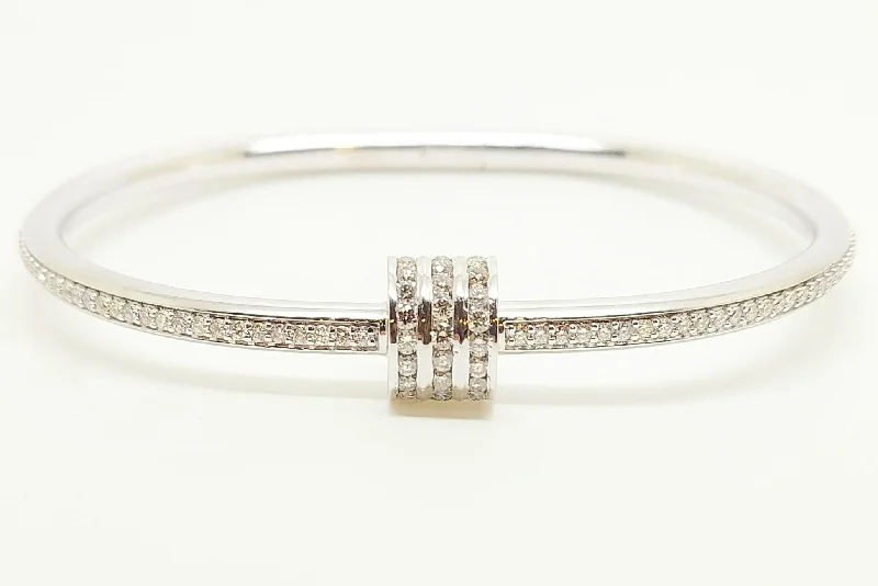 Stackable Gold Bangles-The Barrel Diamond Bangle