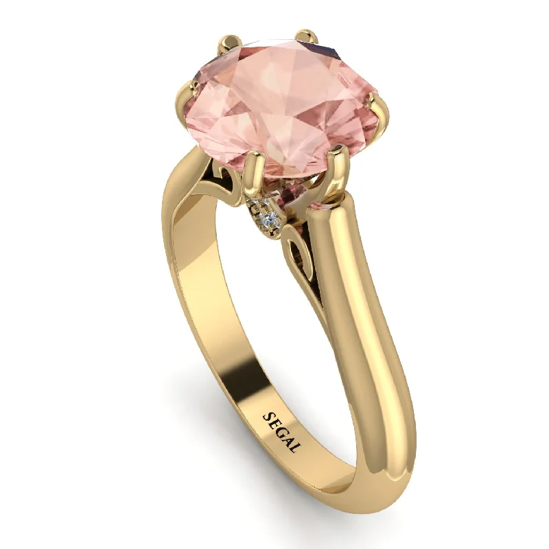 Personalized Diamond Wedding Rings-3ct Morganite Engagement Ring - June No. 901