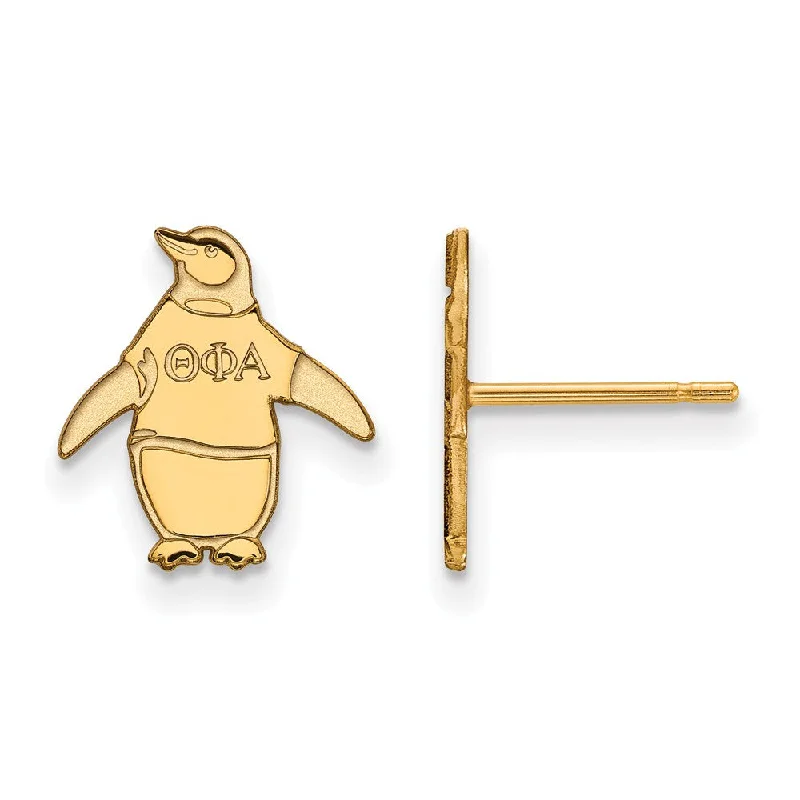 Wedding Earrings-14K Plated Silver Theta Phi Alpha XS Post Earrings