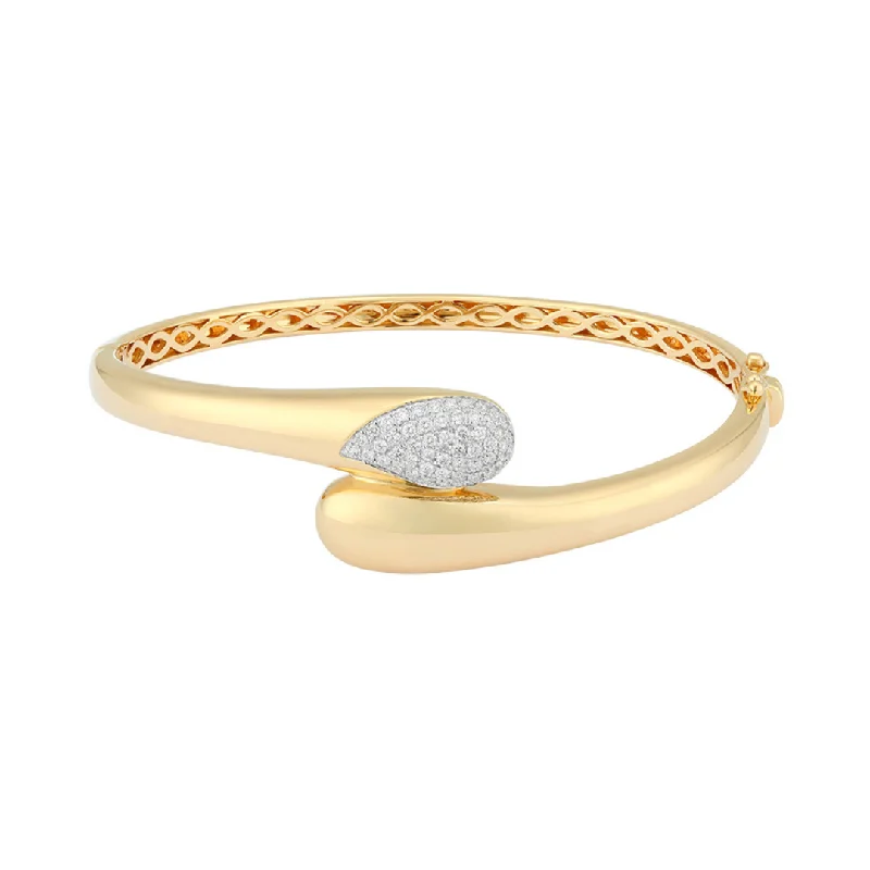 Large Statement Bangles-Gold And Diamond Dome Bangle