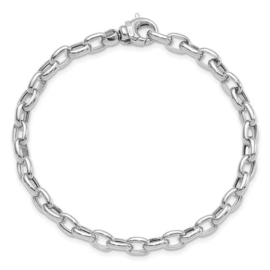 Dainty Diamond Bracelets-14k White Gold Polished Fancy Link Bracelet