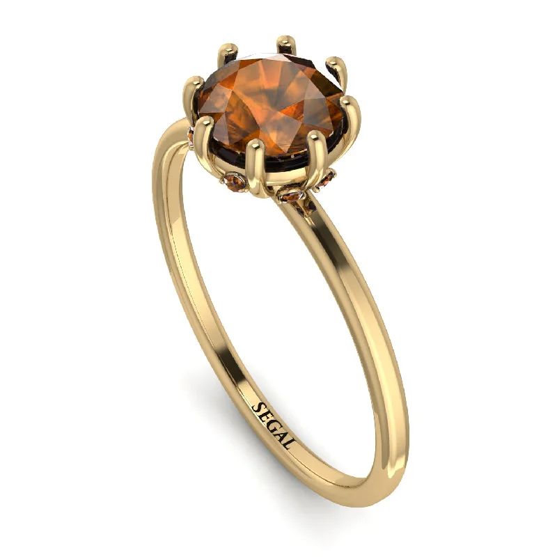 Custom Rings for Men-Classic Brown Diamond Ring With Hidden Stones - Elliana No. 1101