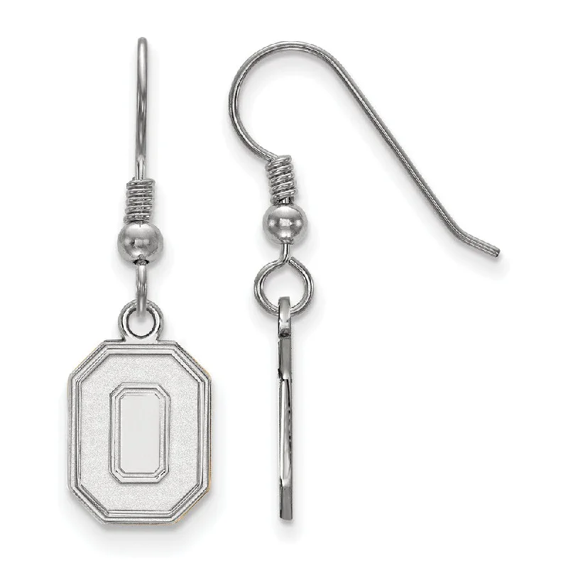 Stunning Gemstone Earrings-Sterling Silver Ohio State University Small Initial O Dangle Earrings