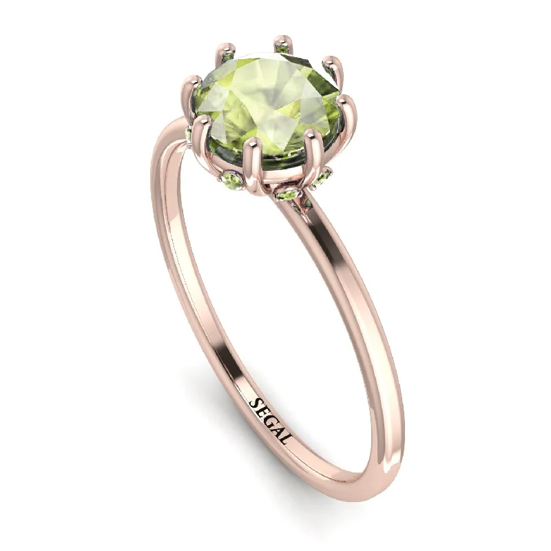 Adjustable Wedding Bands-Classic Peridot Ring With Hidden Stones - Elliana No. 702