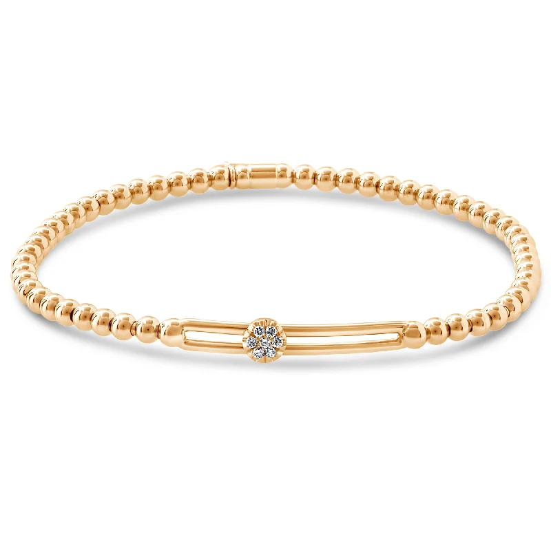 Colorful Bead Bracelets-Hulchi Belluni Bracelet with Single Pave Diamond Moveable Station