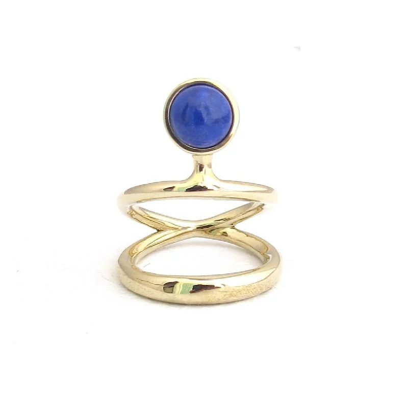 Affordable Diamond Rings-Vine Lapis Dual Band