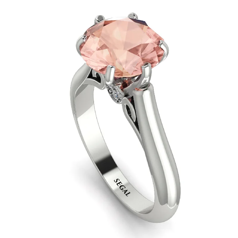 Dainty Gemstone Rings-3ct Morganite Engagement Ring - June No. 903