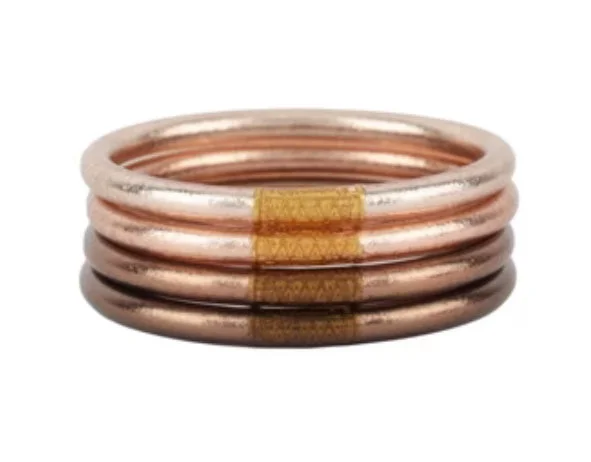 Custom Wedding Bangle Bracelets-Budha Girl Fawn All Weather Bangles