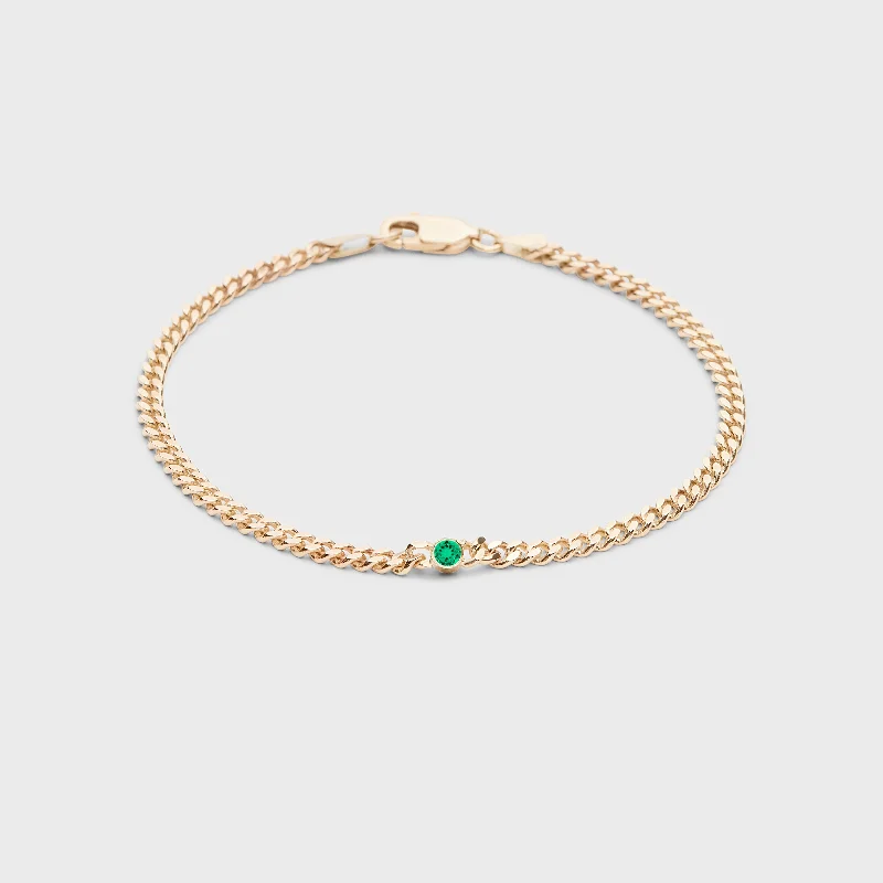 Trendy Gold Bracelets-Gemstone Round Chelsea Chain Bracelet