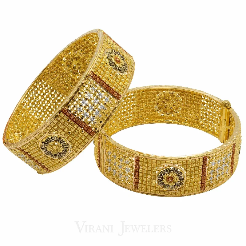 Luxury Stackable Bangles-22K Gold 2 Piece Bangles