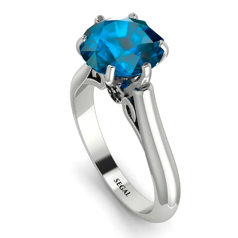 Bold Statement Wedding Rings-3ct Blue Topaz Engagement Ring - June No. 509