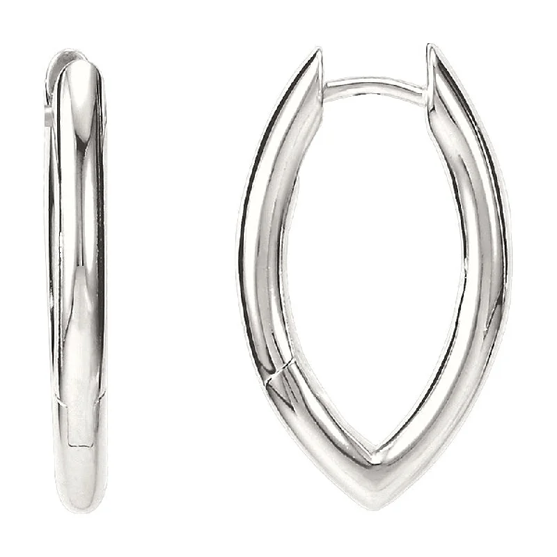 Long Drop Earrings-2.6 x 24mm (15/16 Inch) Sterling Silver Round Tube Hinged Hoops