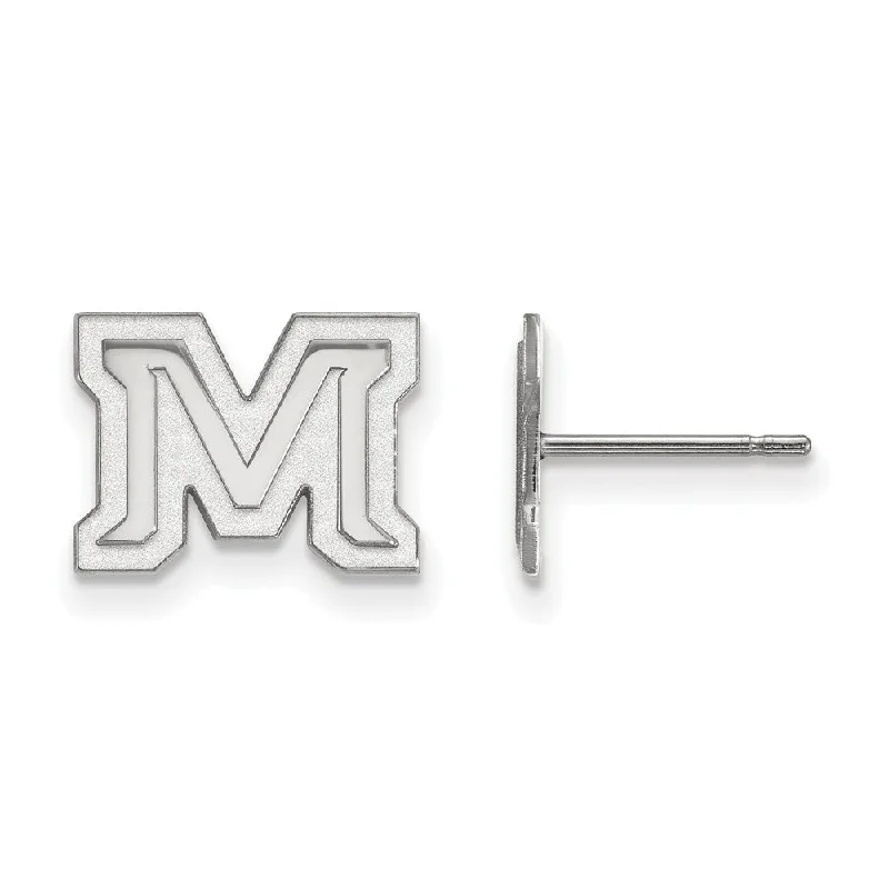 Gemstone Stud Earrings-Sterling Silver Montana State University XS (Tiny) 'M' Post Earrings