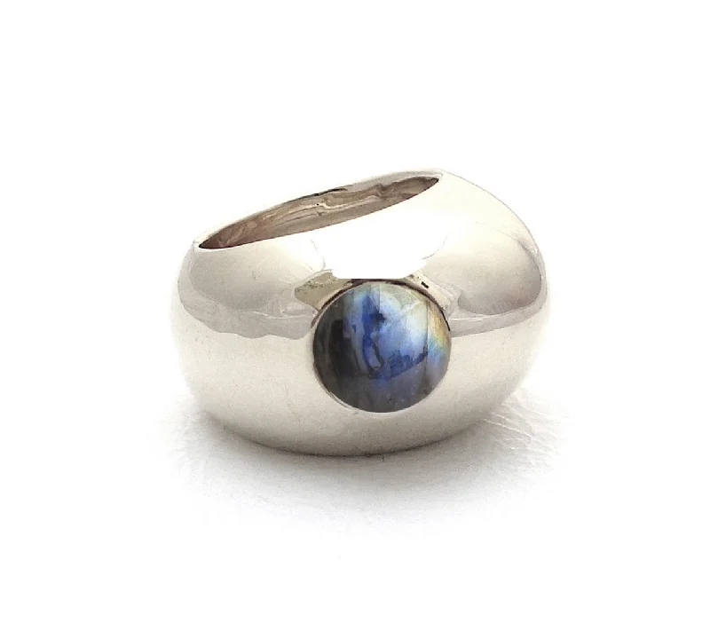 Beautiful Wedding Ring Sets-Pebble Labradorite Ring