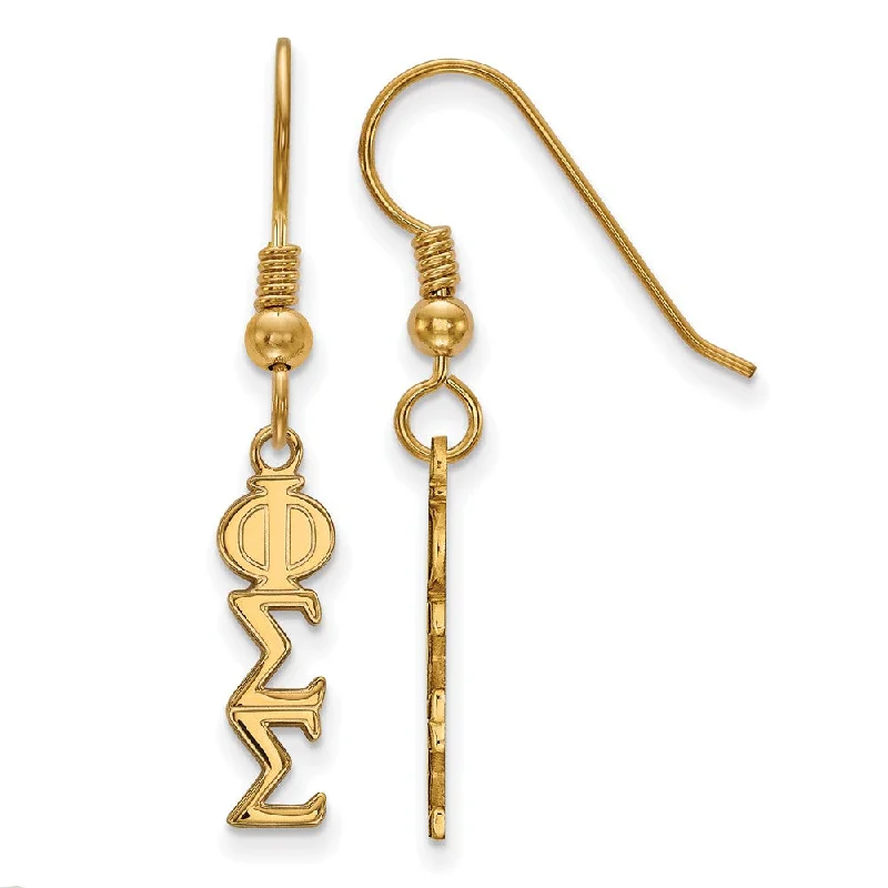 Stylish Stud Earrings for Women-14K Plated Silver Small Phi Sigma Sigma Dangle Earrings