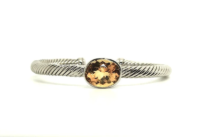 Traditional Indian Bangles-Twisted Rope Wire Bangle-oval Citrine(5mm)