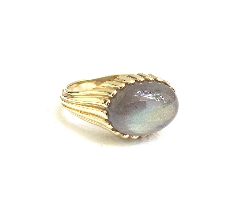 Trendy Wedding Ring Sets-Ridge Labradorite Ring