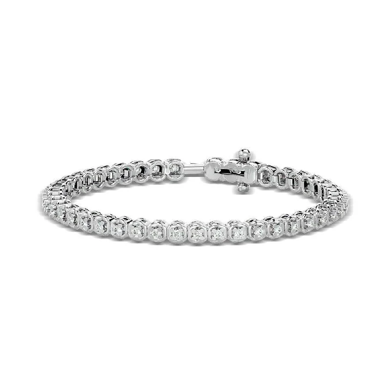 Classic Link Bracelets-Diamond Tennies  Bracelet 1/3 ct tw in 10K White Gold